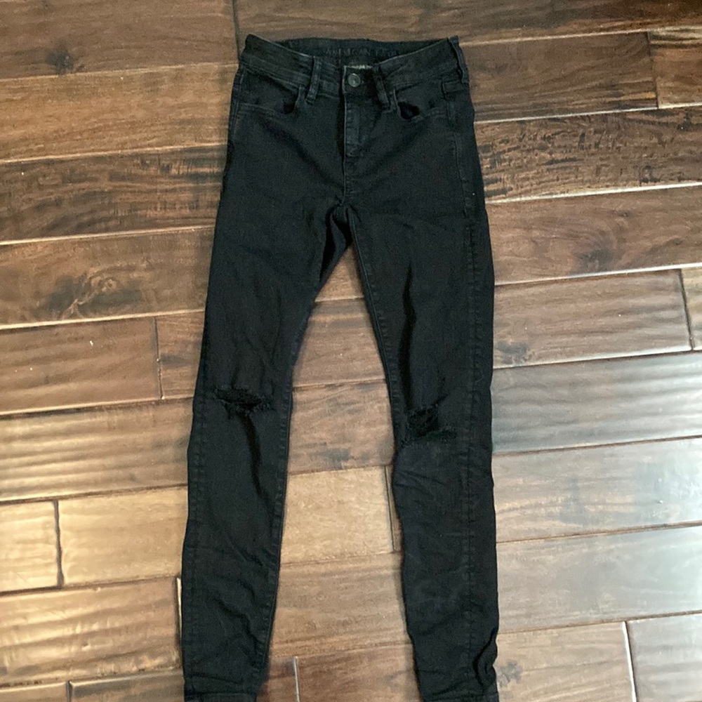 Womens black American eagle skinny jeans